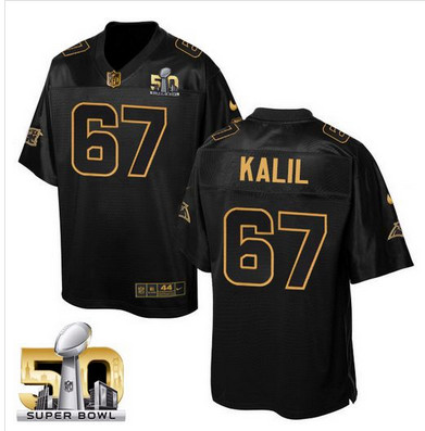 Nike Panthers #67 Ryan Kalil Black Super Bowl 50 Men's Stitched NFL Elite Pro Line Gold Collection Jersey