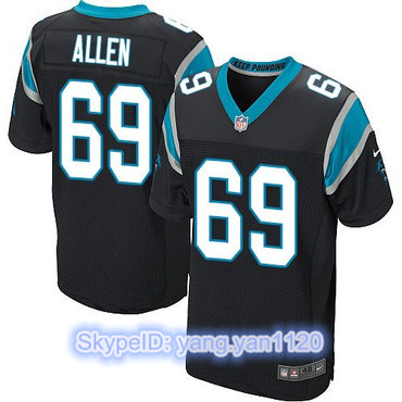 Nike Panthers #69 Jared Allen Black Team Color Men's Stitched NFL Elite Jersey