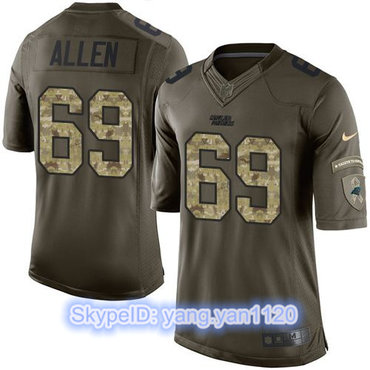 Nike Panthers #69 Jared Allen Green Men's Stitched NFL Limited Salute to Service Jersey