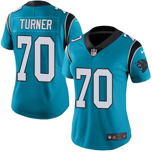 Nike Panthers #70 Trai Turner Blue Women's Stitched NFL Limited Rush Jersey Nike Panthers #70 Trai Turner Blue Women's Stitched NFL Limited Rush Jersey