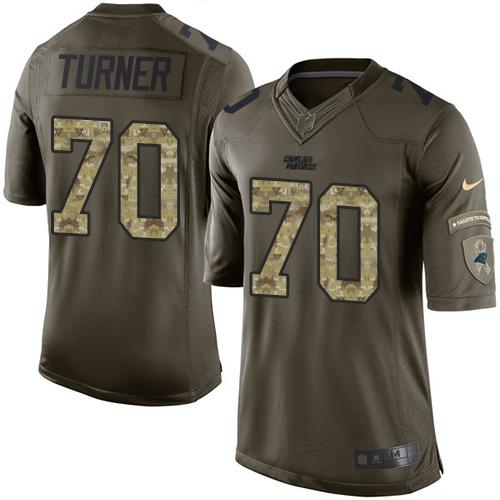 Nike Panthers #70 Trai Turner Green Men's Stitched NFL Limited Salute to Service Jersey Nike Panthers #70 Trai Turner Green Men's Stitched NFL Limited Salute to Service Jersey