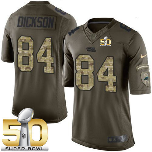 Nike Panthers #84 Ed Dickson Green Super Bowl 50 Men's Stitched NFL Limited Salute to Service Jersey