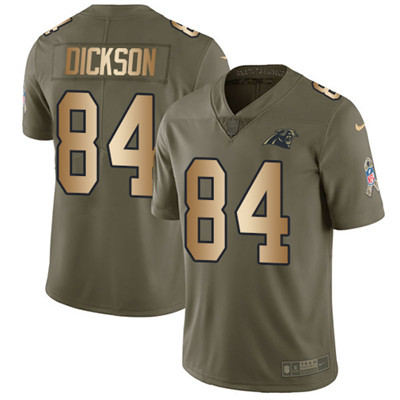 Nike Panthers #84 Ed Dickson Olive Gold Men's Stitched NFL Limited 2017 Salute To Service Jersey
