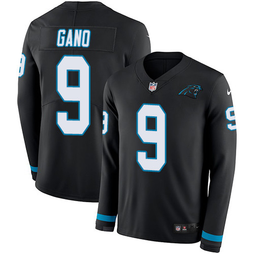 Nike Panthers #9 Graham Gano Black Team Color Men's Stitched NFL Limited Therma Long Sleeve Jersey Nike Panthers #9 Graham Gano Black Team Color Men's Stitched NFL Limited Therma Long Sleeve Jersey