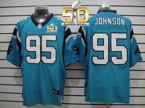 Nike Panthers #95 Charles Johnson Blue Alternate Super Bowl 50 Men's Stitched NFL Elite Jersey Nike Panthers #95 Charles Johnson Blue Alternate Super Bowl 50 Men's Stitched NFL Elite Jersey