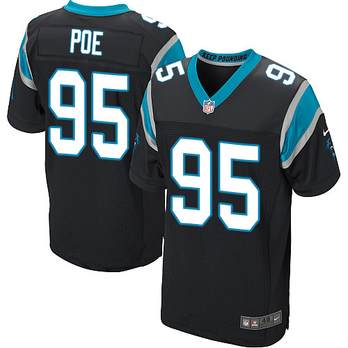 Nike Panthers #95 Dontari Poe Black Team Color Men's Stitched NFL Elite Jersey Nike Panthers #95 Dontari Poe Black Team Color Men's Stitched NFL Elite Jersey