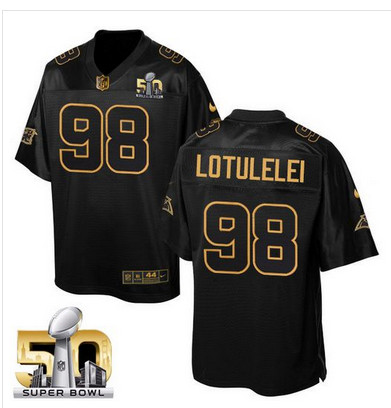 Nike Panthers #98 Star Lotulelei Black Super Bowl 50 Men's Stitched NFL Elite Pro Line Gold Collection Jersey Nike Panthers #98 Star Lotulelei Black Super Bowl 50 Men's Stitched NFL Elite Pro Line Gold Collection Jersey
