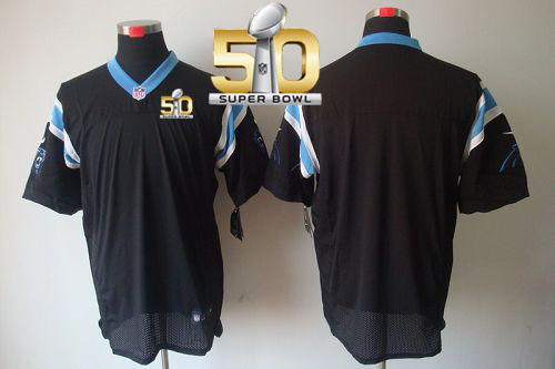 Nike Panthers Blank Black Team Color Super Bowl 50 Men's Stitched NFL Elite Jersey