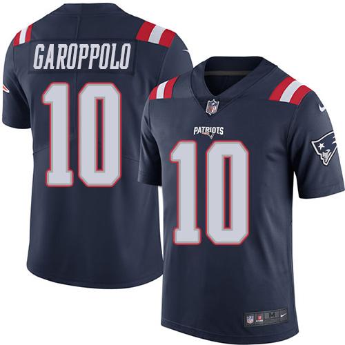 Nike Patriots #10 Jimmy Garoppolo Navy Blue Men's Stitched NFL Limited Rush Jersey Nike Patriots #10 Jimmy Garoppolo Navy Blue Men's Stitched NFL Limited Rush Jersey