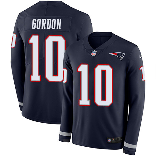 Nike Patriots #10 Josh Gordon Navy Blue Team Color Men's Stitched NFL Limited Therma Long Sleeve Jersey Nike Patriots #10 Josh Gordon Navy Blue Team Color Men's Stitched NFL Limited Therma Long Sleeve Jersey