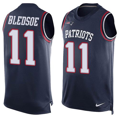 Nike Patriots #11 Drew Bledsoe Navy Blue Team Color Men's Stitched NFL Limited Tank Top Jersey Nike Patriots #11 Drew Bledsoe Navy Blue Team Color Men's Stitched NFL Limited Tank Top Jersey