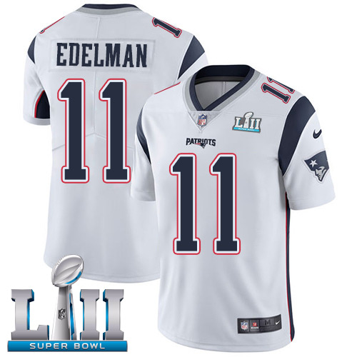 Nike Patriots #11 Julian Edelman White Super Bowl LII Youth Stitched NFL Vapor Untouchable Limited Jersey Nike Patriots #11 Julian Edelman White Super Bowl LII Youth Stitched NFL Vapor Untouchable Limited Jersey