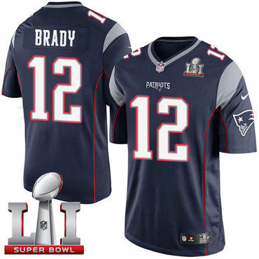 Nike Patriots #12 Tom Brady Navy Blue Team Color Super Bowl LI 51 Men's Stitched NFL Limited Jersey Nike Patriots #12 Tom Brady Navy Blue Team Color Super Bowl LI 51 Men's Stitched NFL Limited Jersey
