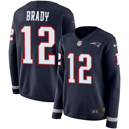 Nike Patriots #12 Tom Brady Navy Blue Team Color Women's Stitched