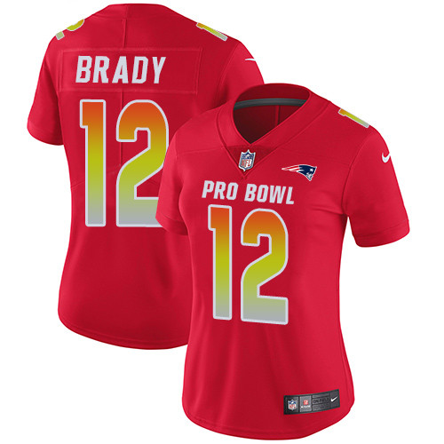 Nike Patriots #12 Tom Brady Red Women's Stitched NFL Limited AFC 2019 Pro Bowl Jersey Nike Patriots #12 Tom Brady Red Women's Stitched NFL Limited AFC 2019 Pro Bowl Jersey