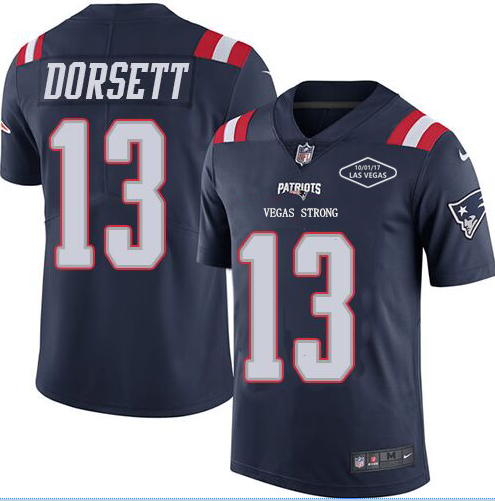 Nike Patriots Navy Blue Men's CustomizedStitched NFL Limited Rush Jersey