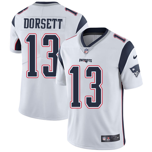 Nike Patriots #13 Phillip Dorsett White Men's Stitched NFL Vapor Untouchable Limited Jersey Nike Patriots #13 Phillip Dorsett White Men's Stitched NFL Vapor Untouchable Limited Jersey
