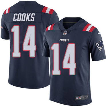 Nike Patriots #14 Brandin Cooks Navy Blue Men's Stitched NFL Limited Rush Jersey