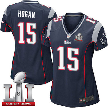 Nike Patriots #15 Chris Hogan Navy Blue Team Color Super Bowl LI 51 Women's Stitched NFL New Elite Jersey