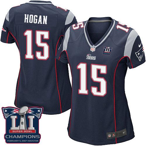 Nike Patriots #15 Chris Hogan Navy Blue Team Color Super Bowl LI Champions Women's Stitched NFL New Elite Jersey