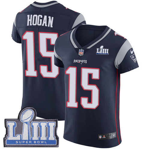 Nike Patriots #15 Chris Hogan Navy Blue Team Color Super Bowl LIII Bound Men's Stitched NFL Vapor Untouchable Elite Jersey Nike Patriots #15 Chris Hogan Navy Blue Team Color Super Bowl LIII Bound Men's Stitched NFL Vapor Untouchable Elite Jersey