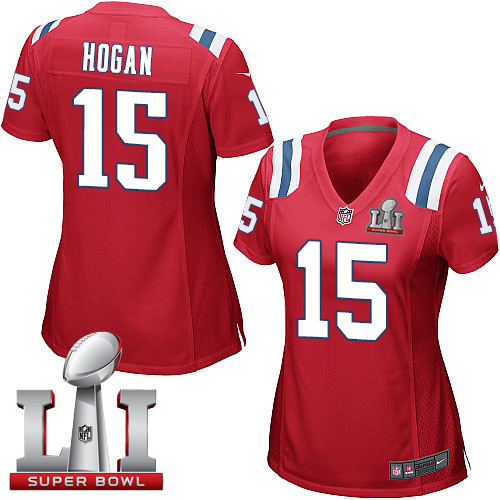 Nike Patriots #15 Chris Hogan Red Alternate Super Bowl LI 51 Women's Stitched NFL Elite Jersey