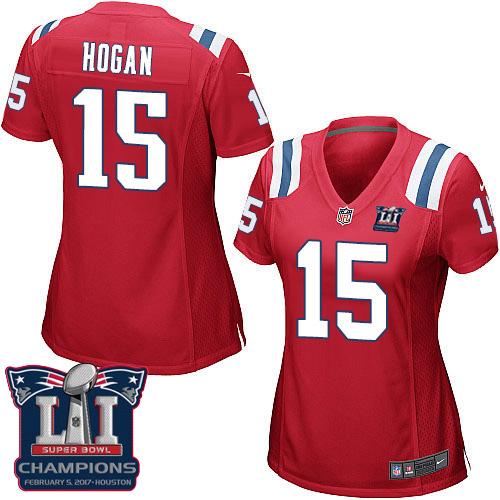 Nike Patriots #15 Chris Hogan Red Alternate Super Bowl LI Champions Women's Stitched NFL Elite Jersey