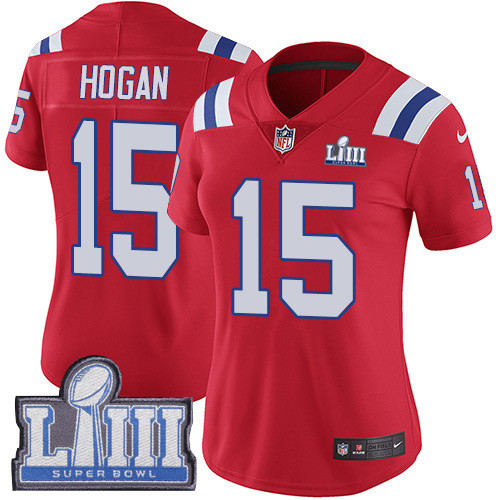 Nike Patriots #15 Chris Hogan Red Alternate Super Bowl LIII Bound Women's Stitched NFL Vapor Untouchable Limited Jersey Nike Patriots #15 Chris Hogan Red Alternate Super Bowl LIII Bound Women's Stitched NFL Vapor Untouchable Limited Jersey
