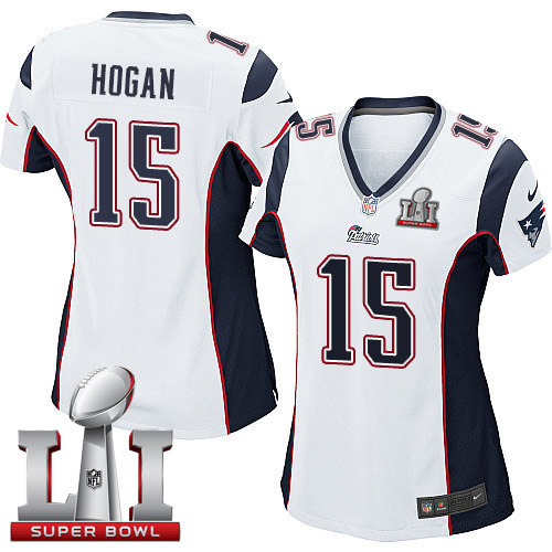 Nike Patriots #15 Chris Hogan White Super Bowl LI 51 Women's Stitched NFL New Elite Jersey