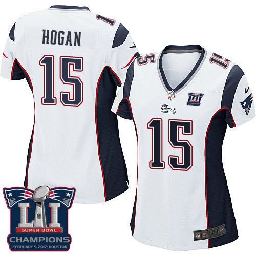Nike Patriots #15 Chris Hogan White Super Bowl LI Champions Women's Stitched NFL New Elite Jersey