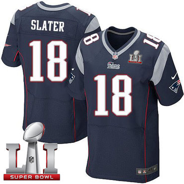 Nike Patriots #18 Matt Slater Navy Blue Team Color Super Bowl LI 51 Men's Stitched NFL Elite Jersey