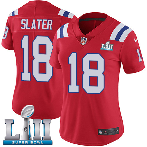 Nike Patriots #18 Matt Slater Red Alternate Super Bowl LII Women's Stitched NFL Vapor Untouchable Limited Jersey Nike Patriots #18 Matt Slater Red Alternate Super Bowl LII Women's Stitched NFL Vapor Untouchable Limited Jersey