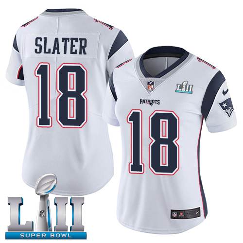 Nike Patriots #18 Matt Slater White Super Bowl LII Women's Stitched NFL Vapor Untouchable Limited Jersey Nike Patriots #18 Matt Slater White Super Bowl LII Women's Stitched NFL Vapor Untouchable Limited Jersey
