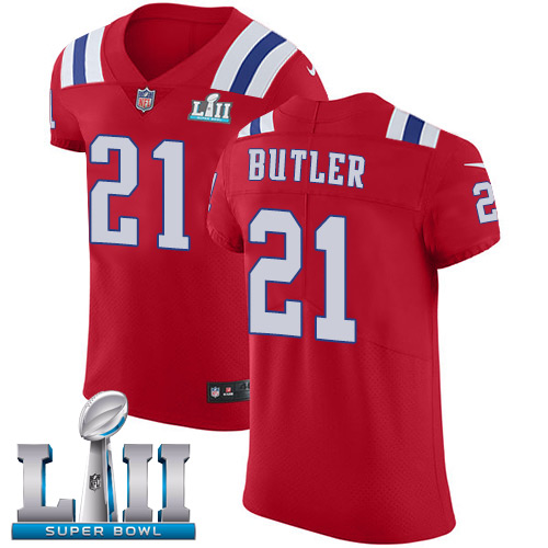 Nike Patriots #21 Malcolm Butler Red Alternate Super Bowl LII Men's Stitched NFL Vapor Untouchable Elite Jersey