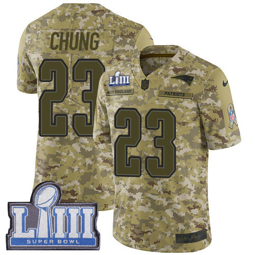 Nike Patriots #23 Patrick Chung Camo Super Bowl LIII Bound Men's Stitched NFL Limited 2018 Salute To Service Jersey Nike Patriots #23 Patrick Chung Camo Super Bowl LIII Bound Men's Stitched NFL Limited 2018 Salute To Service Jersey