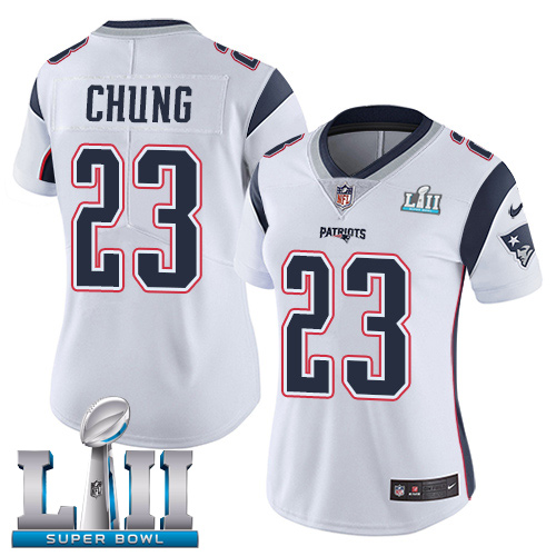 Nike Patriots #23 Patrick Chung White Super Bowl LII Women's Stitched NFL Vapor Untouchable Limited Jersey