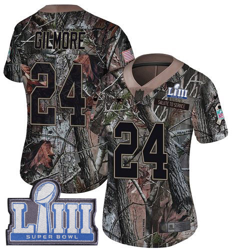 Nike Patriots #24 Stephon Gilmore Camo Super Bowl LIII Bound Women's Stitched NFL Limited Rush Realtree Jersey Nike Patriots #24 Stephon Gilmore Camo Super Bowl LIII Bound Women's Stitched NFL Limited Rush Realtree Jersey