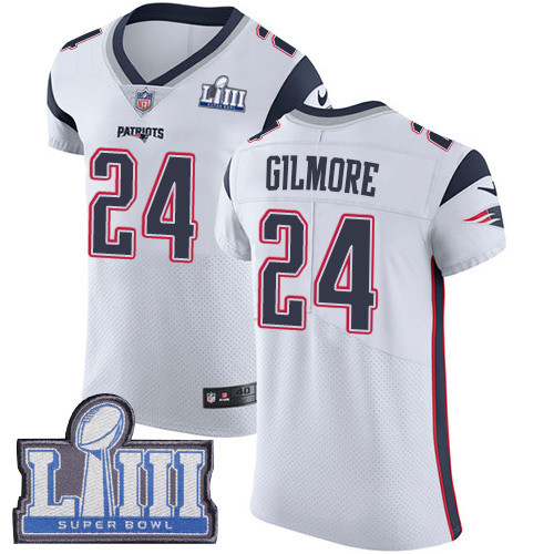 Nike Patriots #24 Stephon Gilmore White Super Bowl LIII Bound Men's Stitched NFL Vapor Untouchable Elite Jersey Nike Patriots #24 Stephon Gilmore White Super Bowl LIII Bound Men's Stitched NFL Vapor Untouchable Elite Jersey