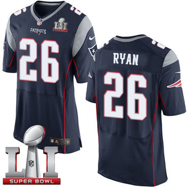 Nike Patriots #26 Logan Ryan Navy Blue Team Color Super Bowl LI 51 Men's Stitched NFL New Elite Jersey