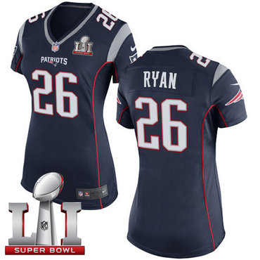 Nike Patriots #26 Logan Ryan Navy Blue Team Color Super Bowl LI 51 Women's Stitched NFL New Elite Jersey
