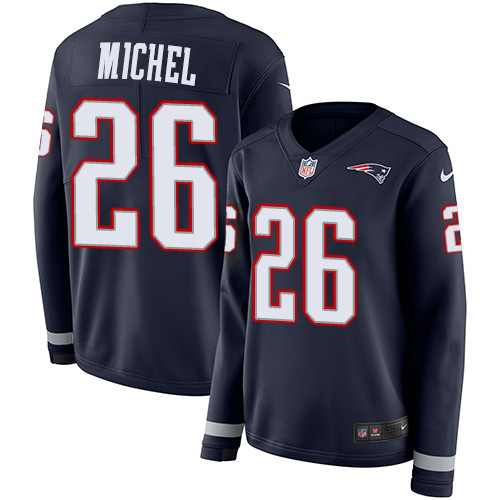 Nike Patriots #26 Sony Michel Navy Blue Team Color Women's Stitched