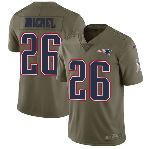 Nike Patriots #26 Sony Michel Olive Men's Stitched NFL Limited 2017 Salute To Service Jersey Nike Patriots #26 Sony Michel Olive Men's Stitched NFL Limited 2017 Salute To Service Jersey