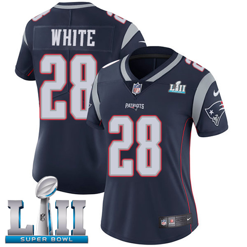 Nike Patriots #28 James White Navy Blue Team Color Super Bowl LII Women's Stitched NFL Vapor Untouchable Limited Jersey Nike Patriots #28 James White Navy Blue Team Color Super Bowl LII Women's Stitched NFL Vapor Untouchable Limited Jersey