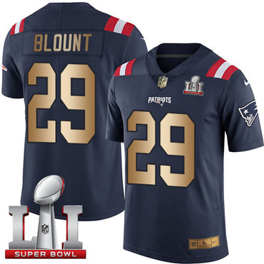 Nike Patriots #29 LeGarrette Blount Navy Blue Super Bowl LI 51 Men's Stitched NFL Limited Gold Rush Jersey Nike Patriots #29 LeGarrette Blount Navy Blue Super Bowl LI 51 Men's Stitched NFL Limited Gold Rush Jersey