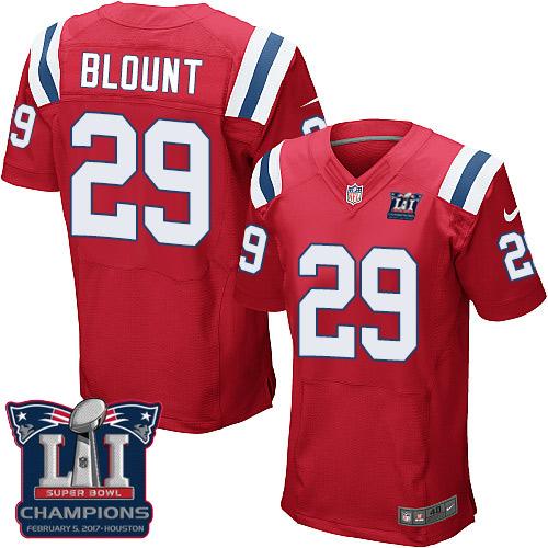 Nike Patriots #29 LeGarrette Blount Red Alternate Super Bowl LI Champions Men's Stitched NFL Elite Jersey