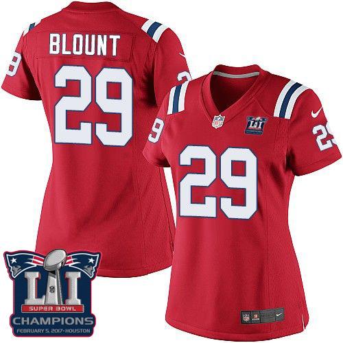 Nike Patriots #29 LeGarrette Blount Red Alternate Super Bowl LI Champions Women's Stitched NFL Elite Jersey