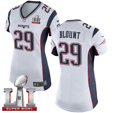 Nike Patriots #29 LeGarrette Blount White Super Bowl LI 51 Women's Stitched NFL New Elite Jersey