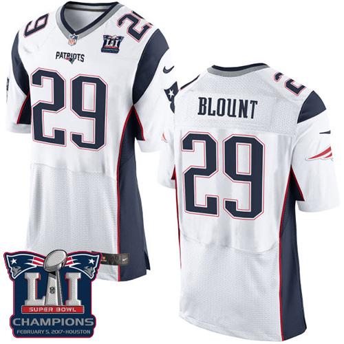 Nike Patriots #29 LeGarrette Blount White Super Bowl LI Champions Men's Stitched NFL New Elite Jersey