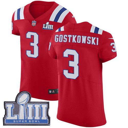Nike Patriots #3 Stephen Gostkowski Red Alternate Super Bowl LIII Bound Men's Stitched NFL Vapor Untouchable Elite Jersey Nike Patriots #3 Stephen Gostkowski Red Alternate Super Bowl LIII Bound Men's Stitched NFL Vapor Untouchable Elite Jersey
