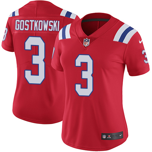 Nike Patriots #3 Stephen Gostkowski Red Alternate Women's Stitched NFL Vapor Untouchable Limited Jersey